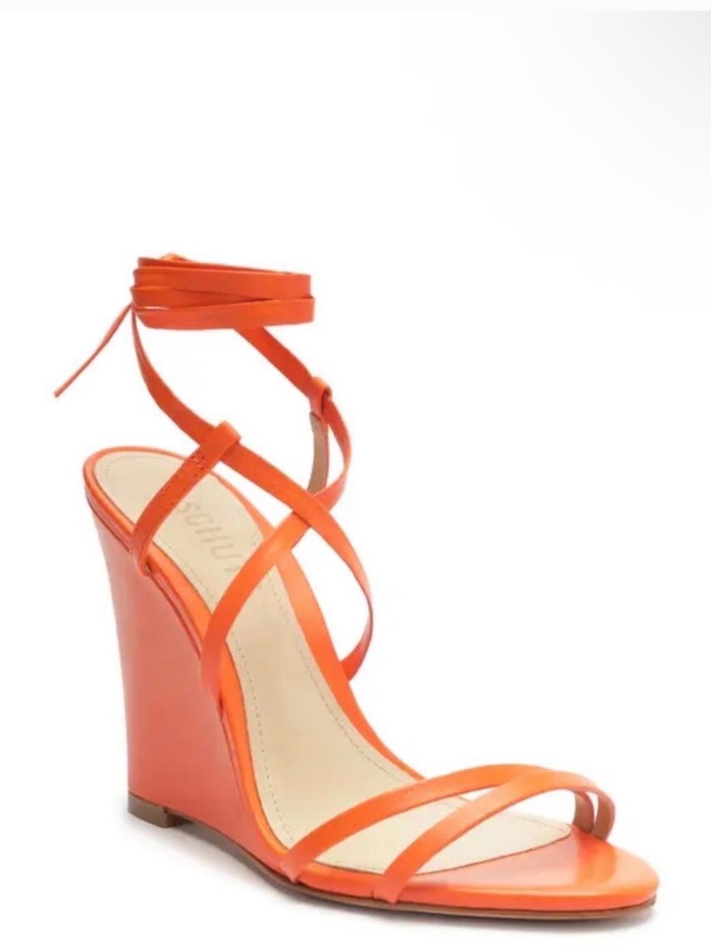 Schutz Strappy Leather Wedge Heeled Sandals - Deonne  Size 8.5B
